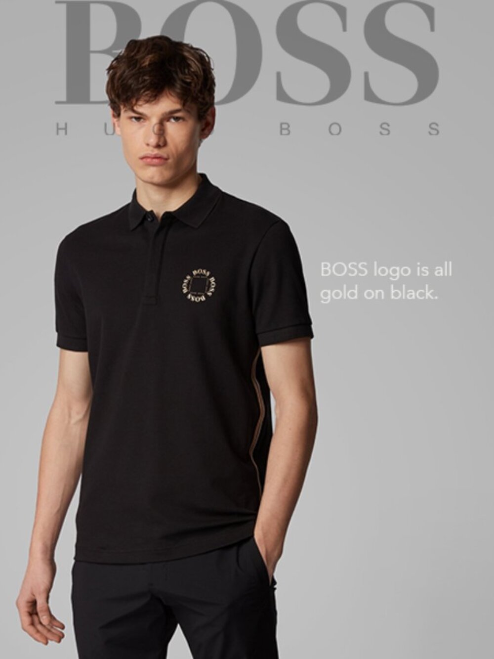Men’s Hugo Boss Polo Shirt, Medium, Black - FATHER’S DAY